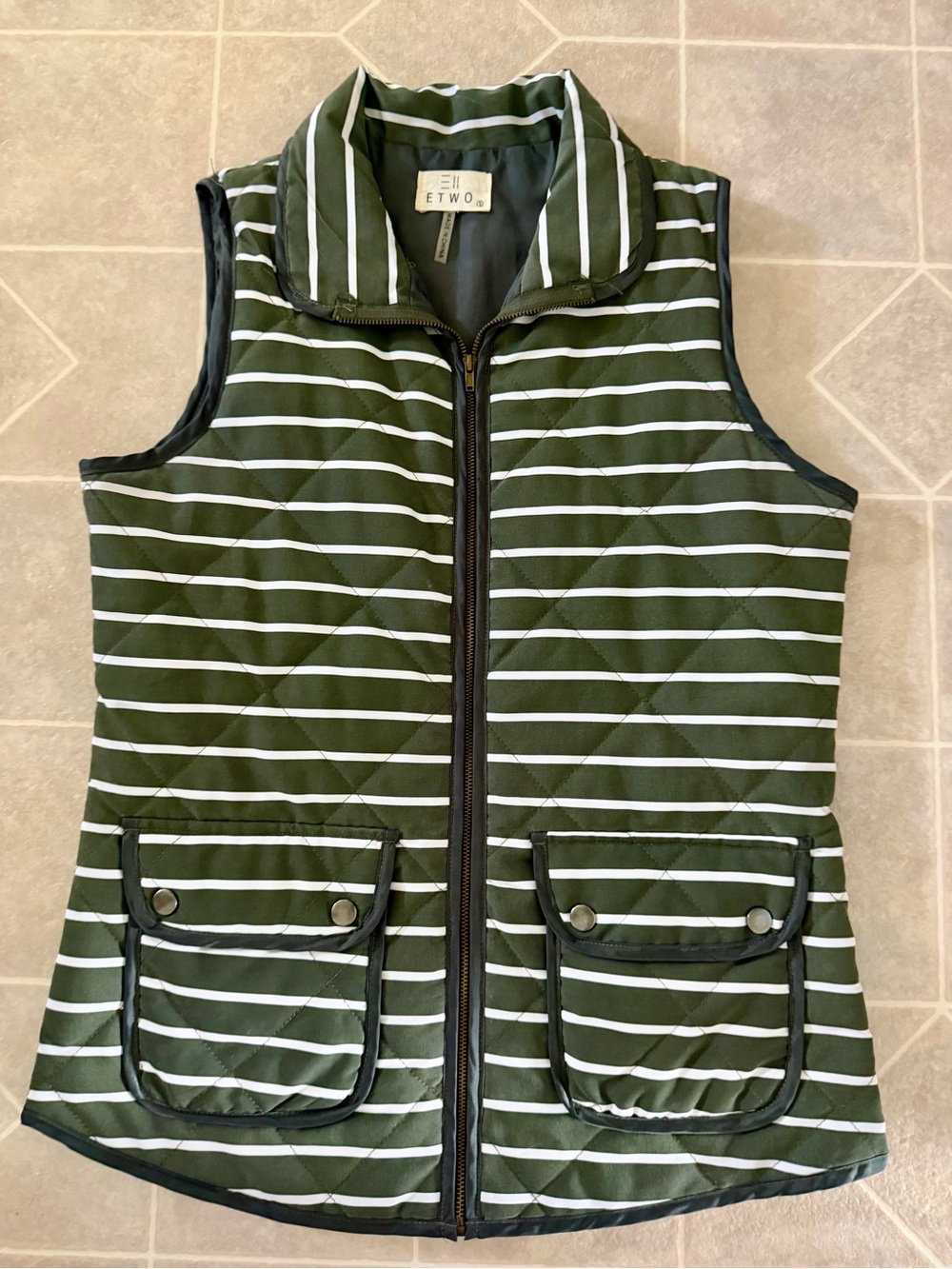 Olive Green Quilted Vest